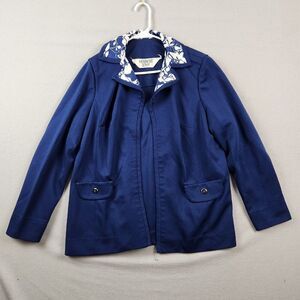 Vintage Women's Herbert Levy Blue Open Blazer Size L